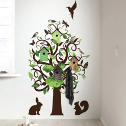 muursticker birdhouse tree - groen